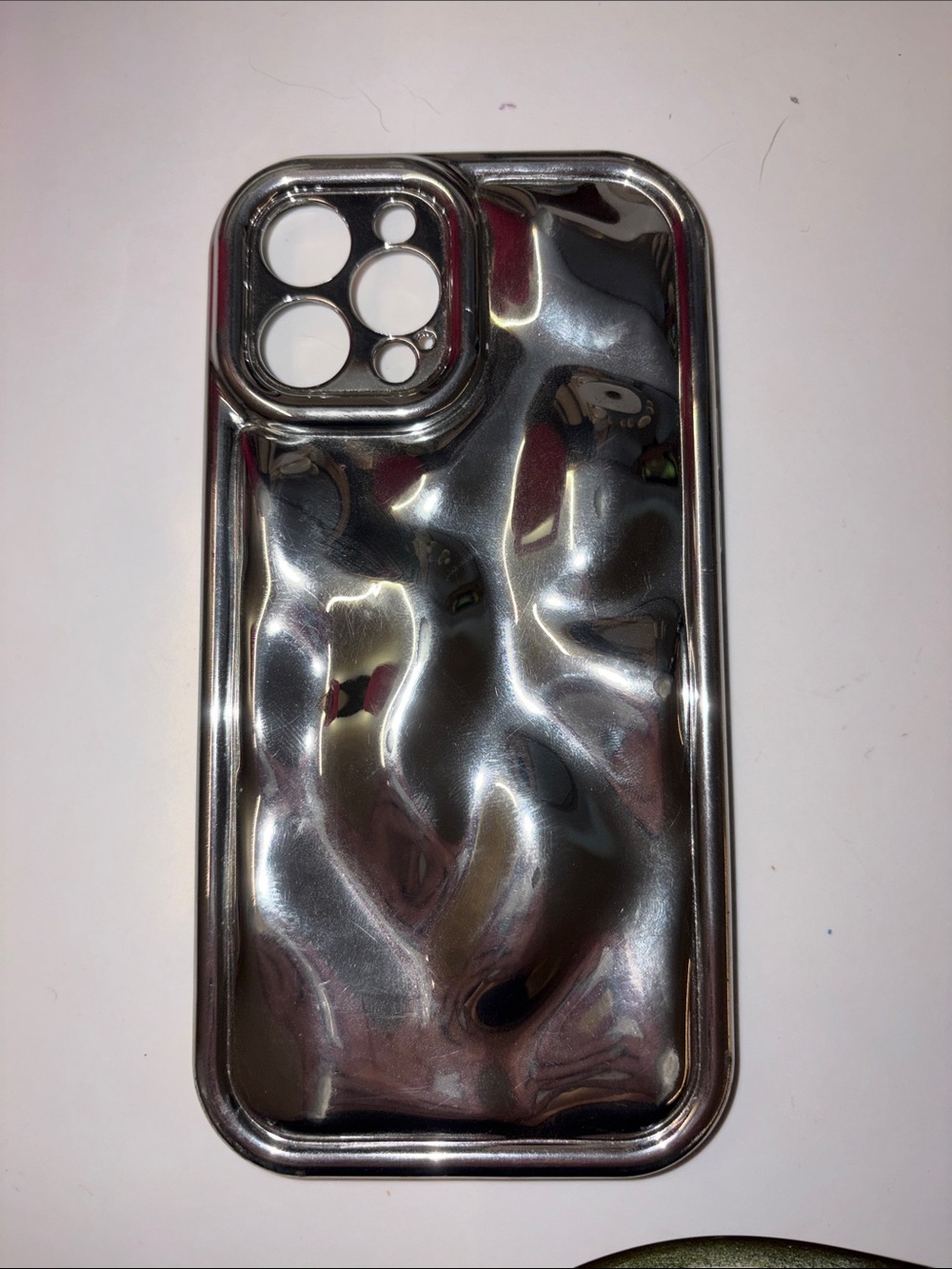 SHEIN Metallic Mirror Silver Phone Case